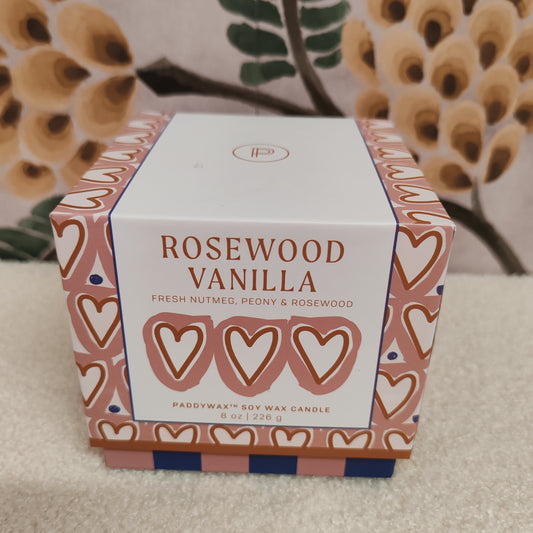 Adopo hearts ceramic candle. Fresh nutmeg, peony & Rosewood