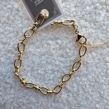 Gold Loop Bracelet, Charm Chains