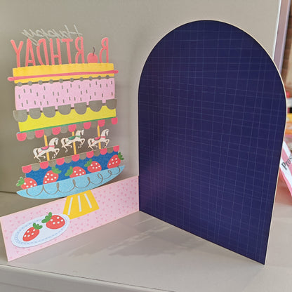 Happy Birthday cut out birthday cake greeting card