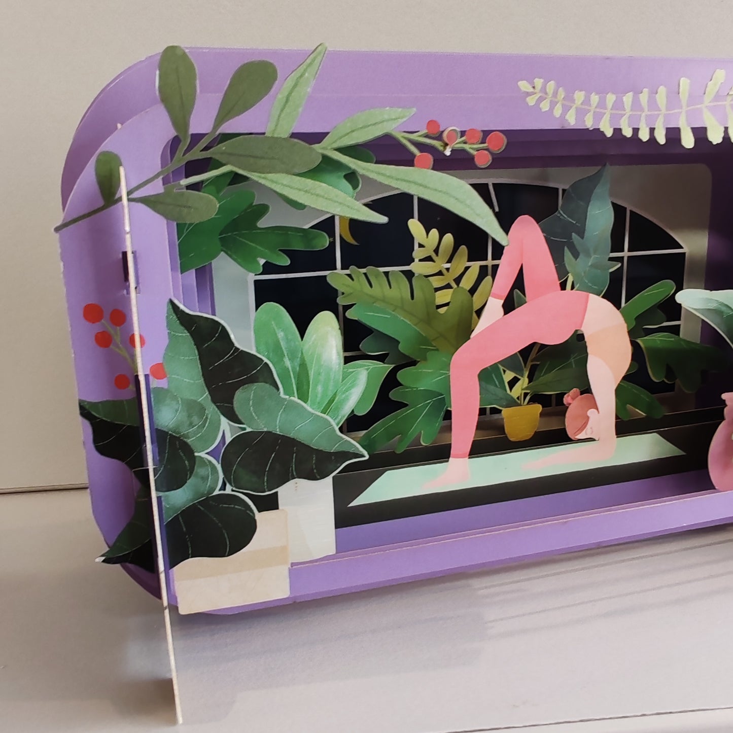 Message in a Bottle 3d Pop up greeting card. Yoga theme