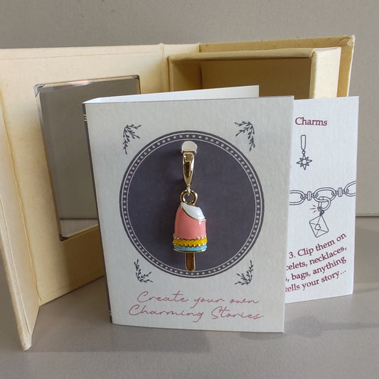 14k gold plated Enamel Ice Lolly clip on charm