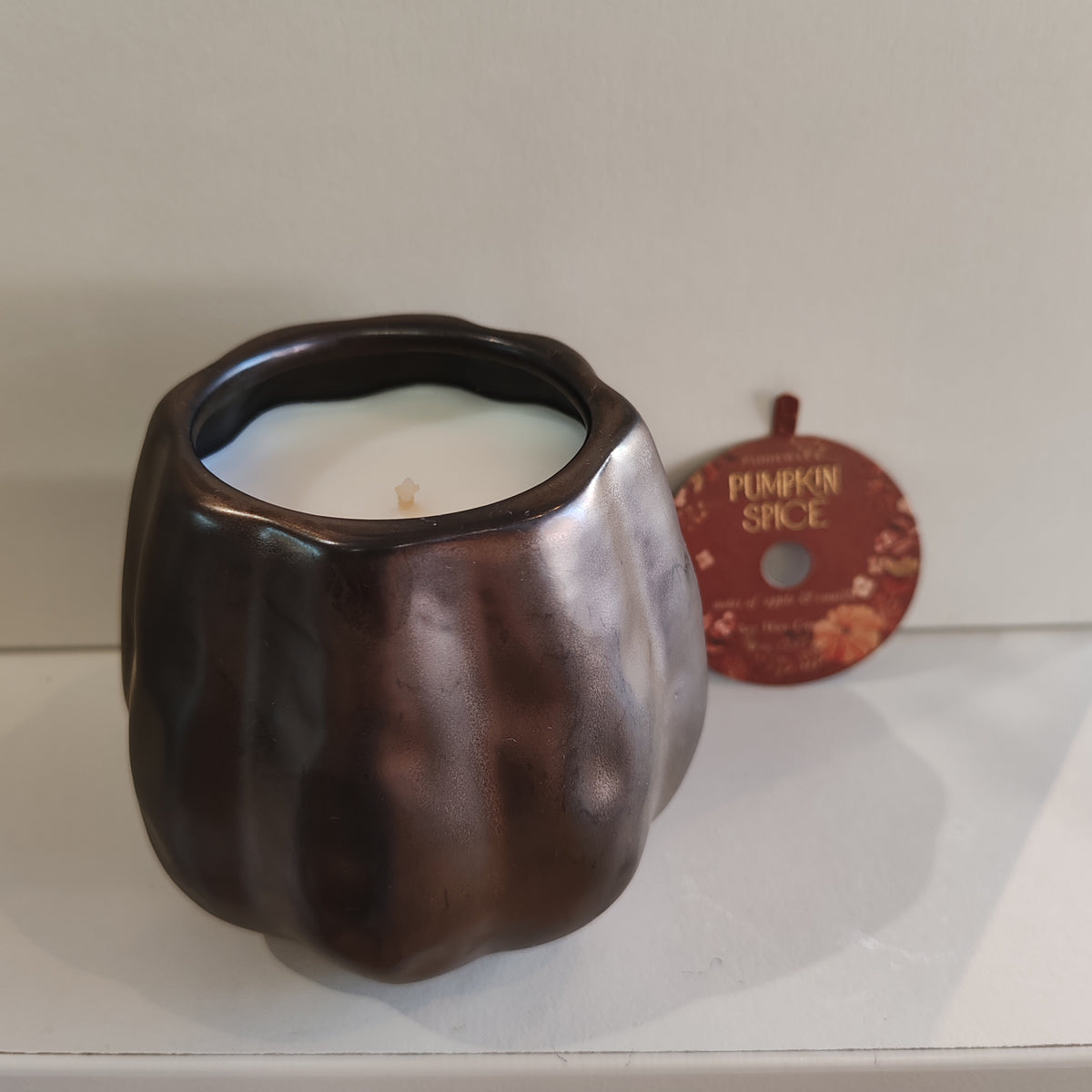 Pumpkin spice ceramic pot Soy Wax Candle
