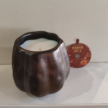 Pumpkin spice ceramic pot Soy Wax Candle