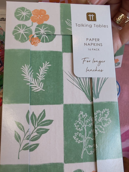 Herbe long paper table napkins.