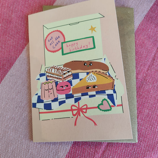 Cake box happy birthday greeting card
