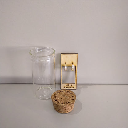 Crystal Baguette Huggies in Gold Plated Sterling Silver