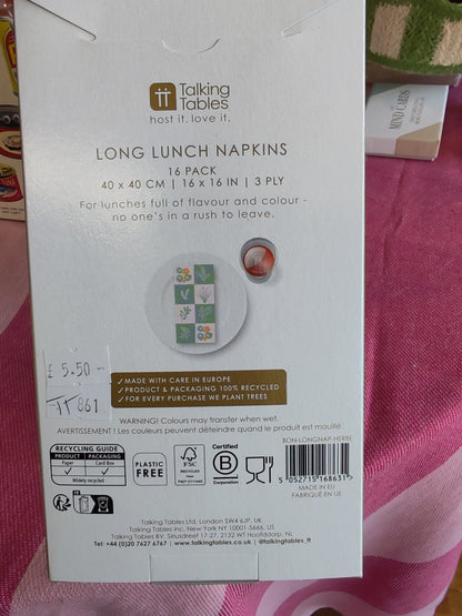 Herbe long paper table napkins.