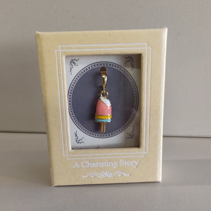 14k gold plated Enamel Ice Lolly clip on charm