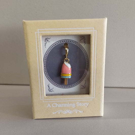 14k gold plated Enamel Ice Lolly clip on charm