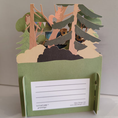 Miniature world 3d pop up Greeting card "Bar theme"