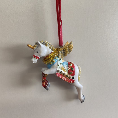 Gold Glitter Circus Unicorn Resin Decoration