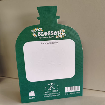 Home Sweet Home cut out bottle greeting card.