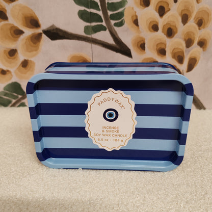 A Dopo 6oz/184g Eye Printed Tin Candle - Incense & Smoke