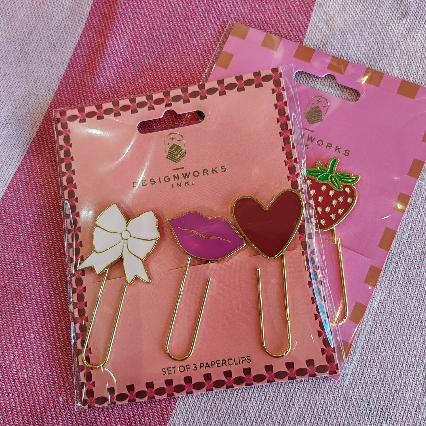 Set of 3 enamel Love paperclips