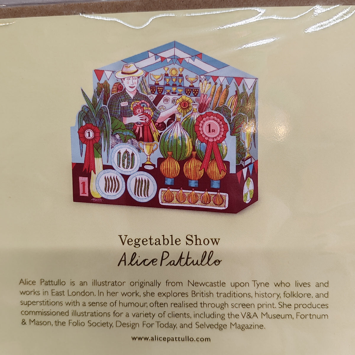 Gardener vegetable show greeting card