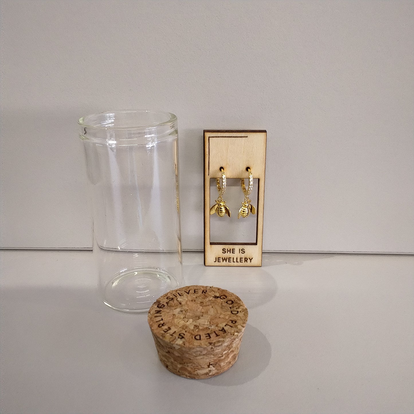 Bee Present Huggies in Gold Plated Sterling Silver