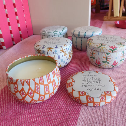 Cactus flower mini soy wax candle