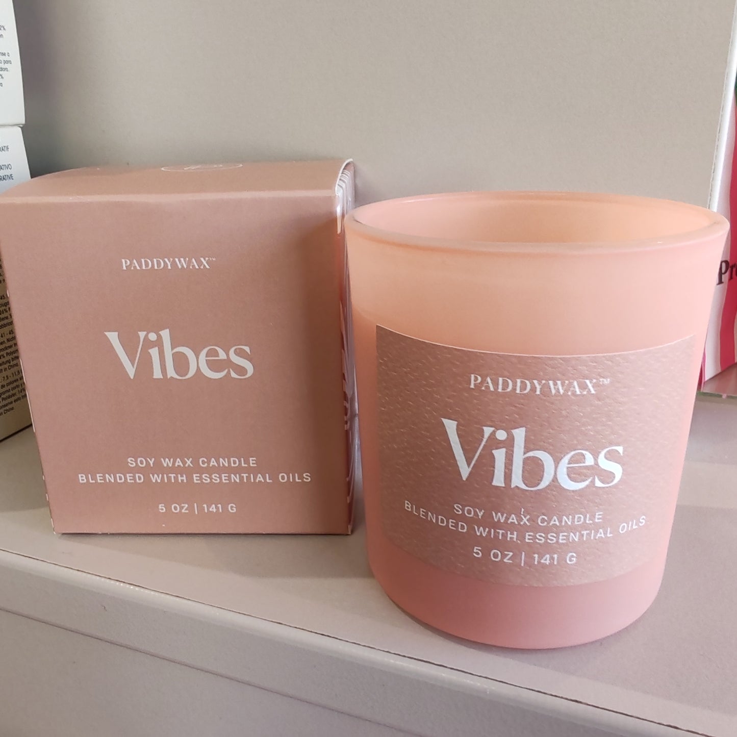Wellness essential oil scented candle. 5oz. Vibes