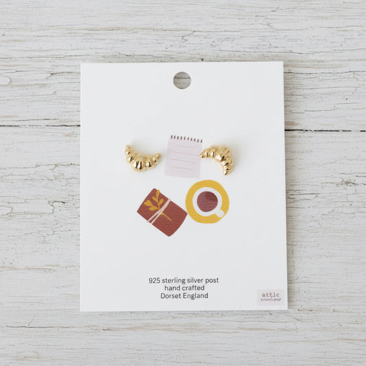 Gold croissant earrings