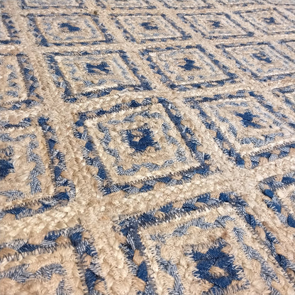 Denim Mosaic Jute Rug - rectangle 2’3 x 4’ (69cm x 122cm)