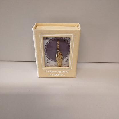 14k gold plated swinging fish charm
