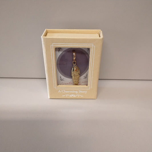 14k gold plated swinging fish charm