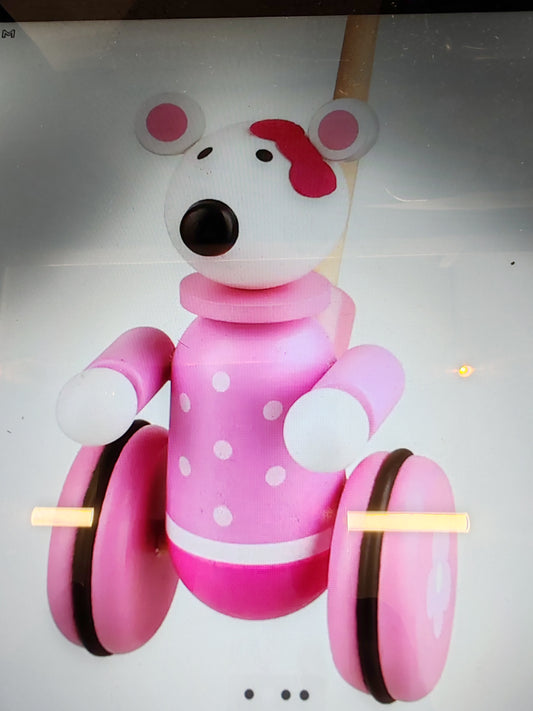 Pink mouse push along Toy