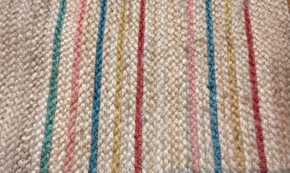 Natural Stripe Border Jute Rug - 4’x6’ (122cm x 183cm)rectangle