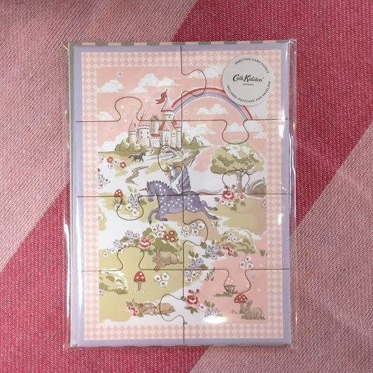 Unicorn world jigsaw greeting card