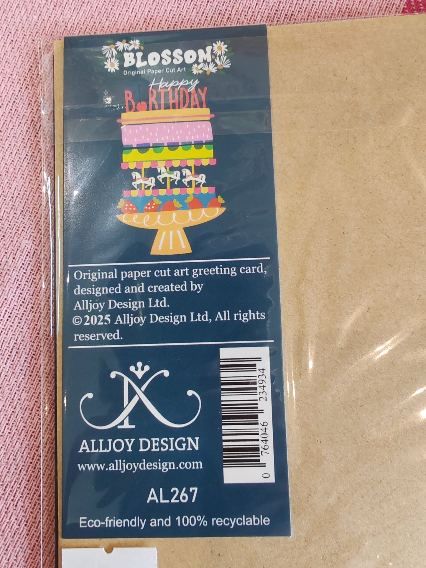 Happy Birthday cut out birthday cake greeting card