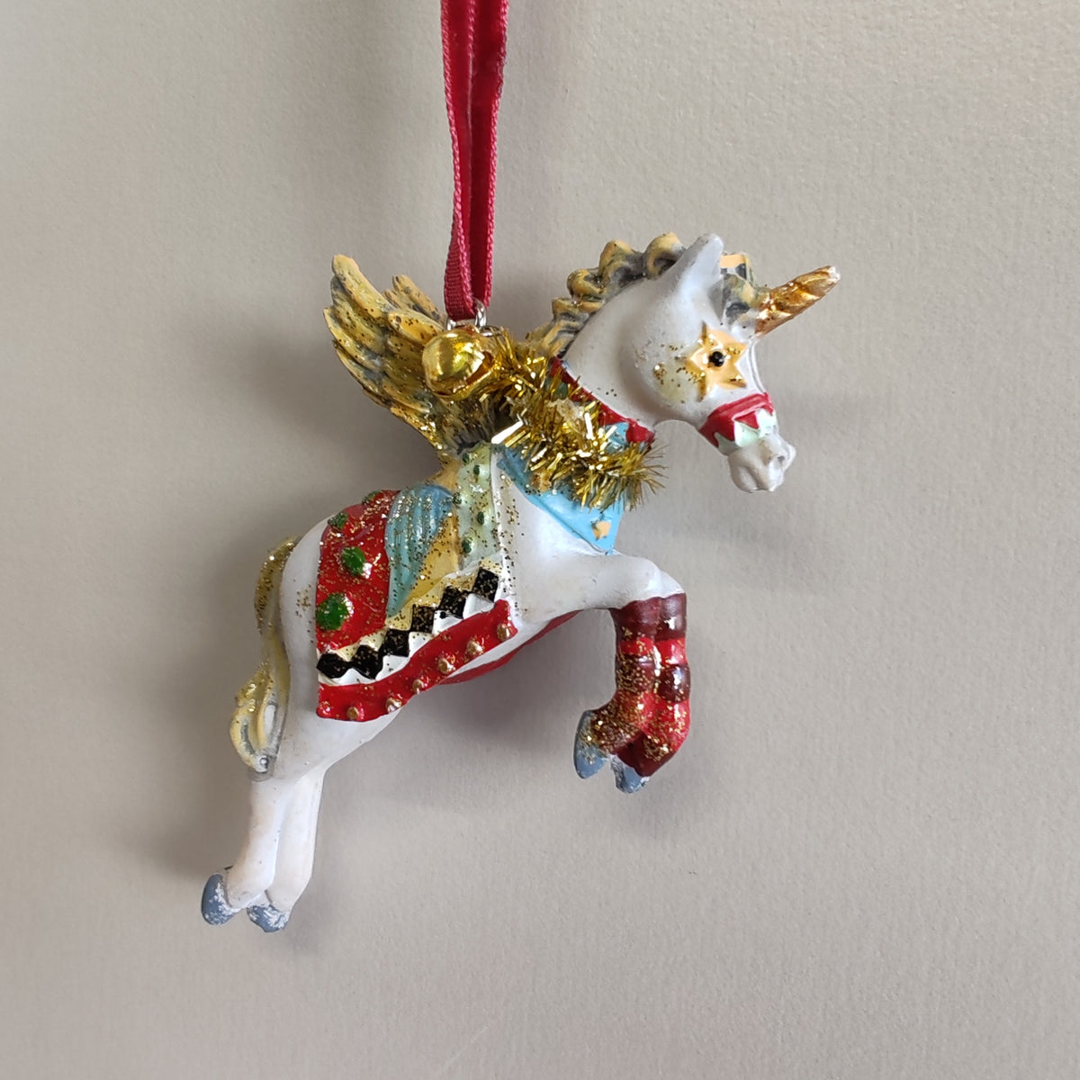 Gold Glitter Circus Unicorn Resin Decoration