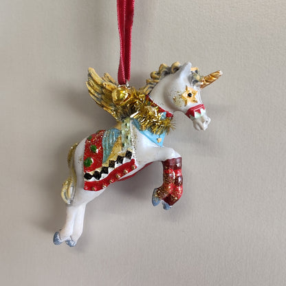 Gold Glitter Circus Unicorn Resin Decoration
