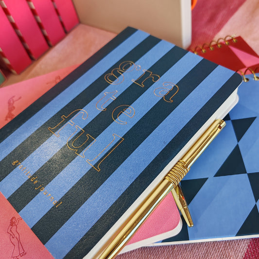 Blue stripe gratitude journal.