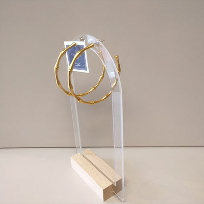 Large bamboo knot hoop earrings