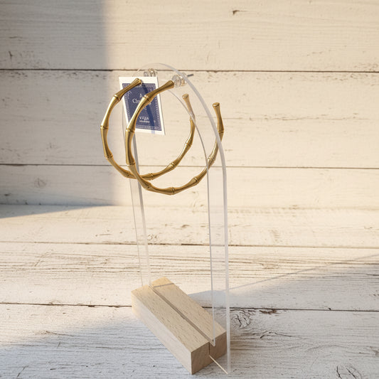 Large bamboo knot hoop earrings