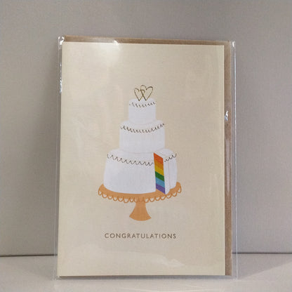 Congratulations Rainbow Cake - Greeting card