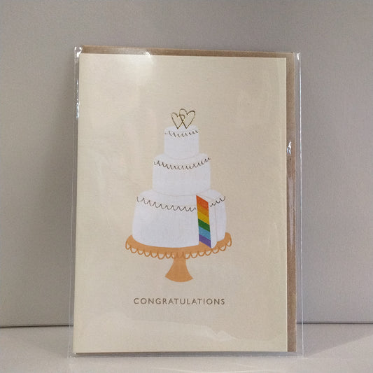 Congratulations Rainbow Cake - Greeting card