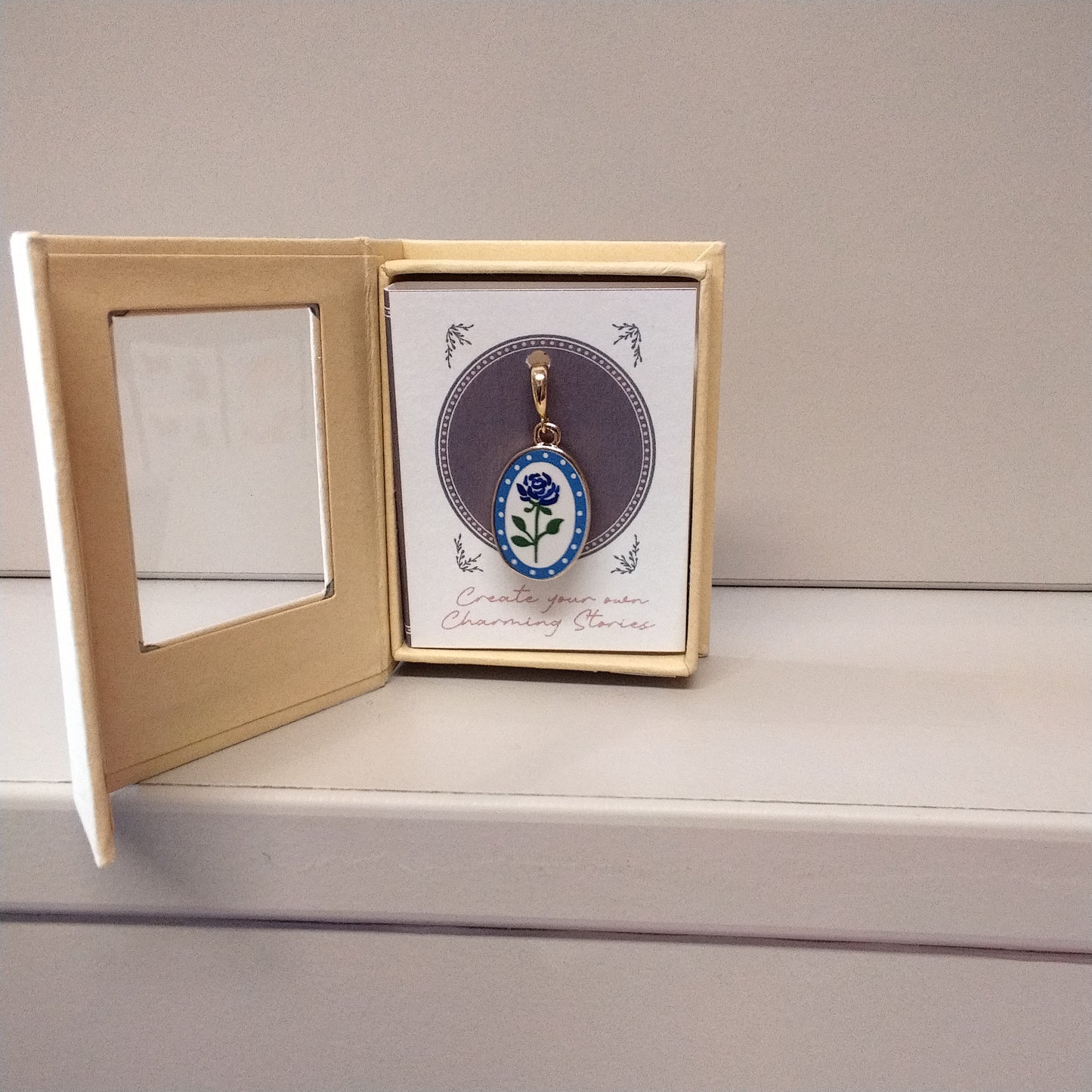 Blue Rose Bracelet Charm