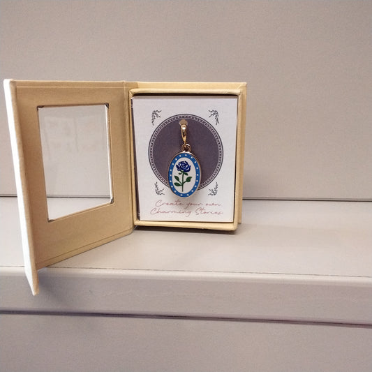 Blue Rose Bracelet Charm