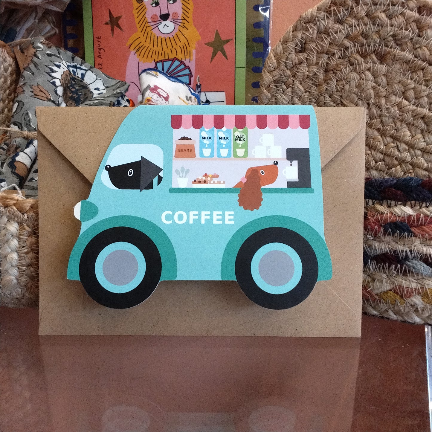 Coffee Van Shaped Card