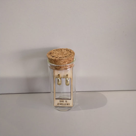 Cosmic Dome Huggies in Gold Plated Sterling Silver