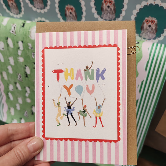 Thank you stripe greeting card