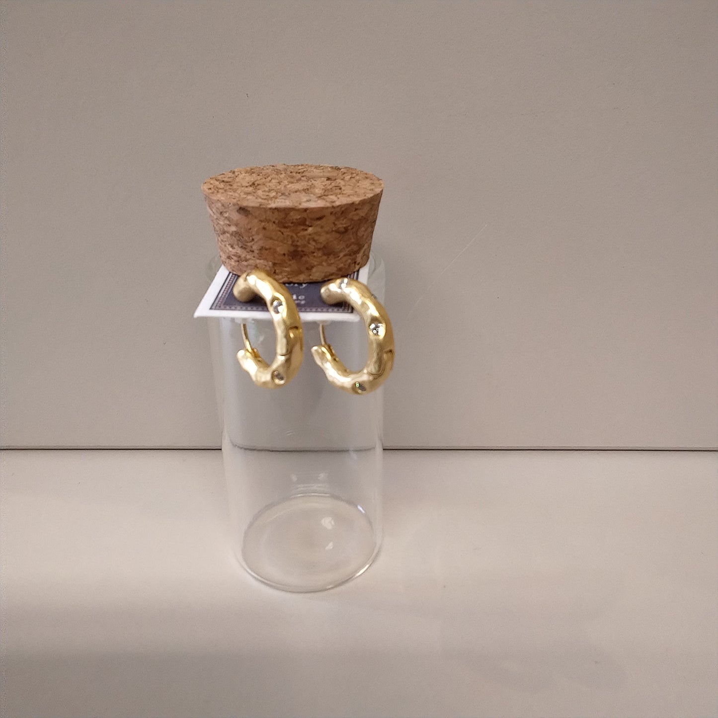 Gem inlaid hoop earrings