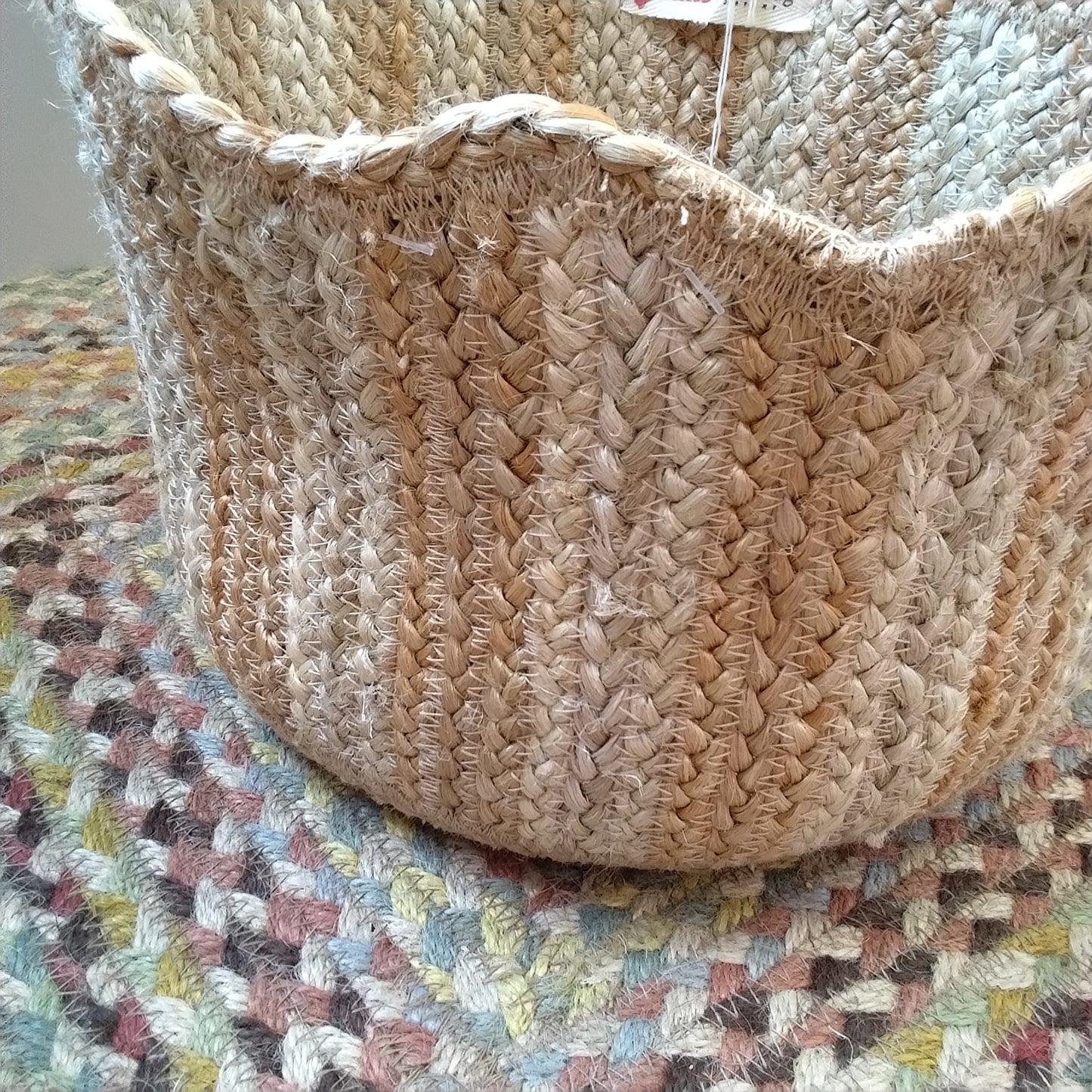 Natural Stripe Tulip Basket