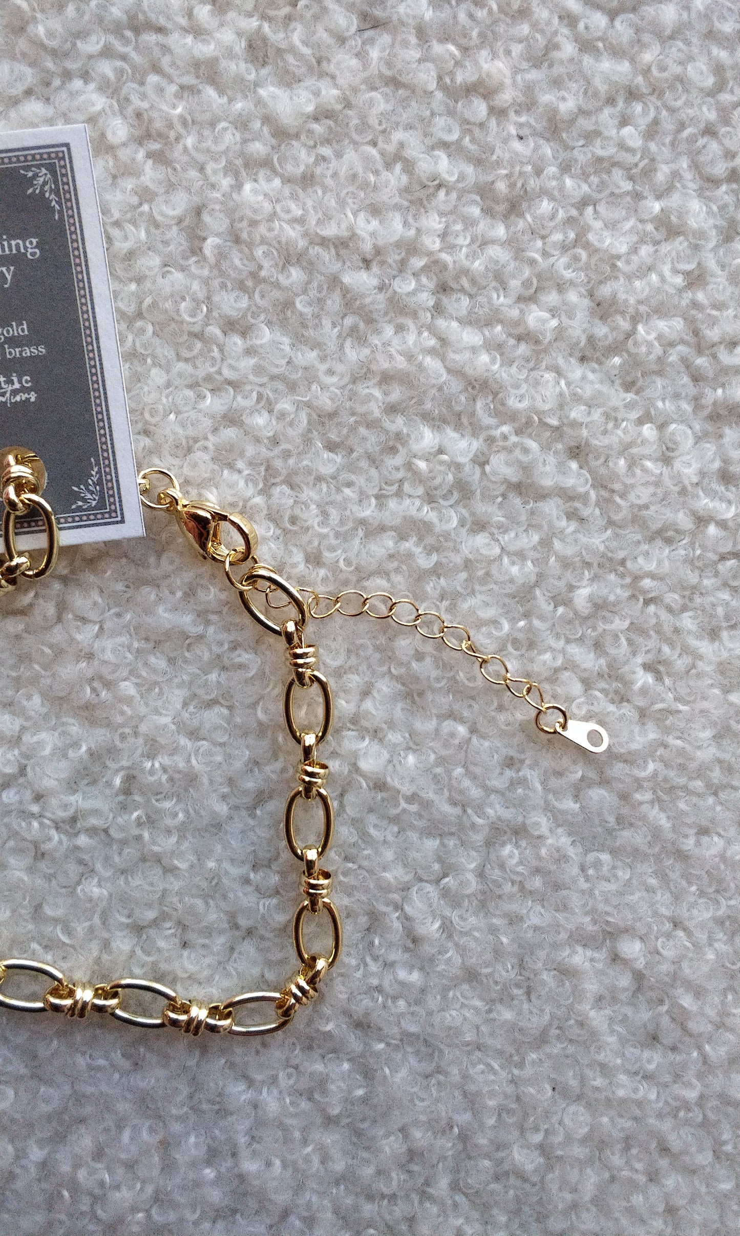Gold Loop Bracelet, Charm Chains