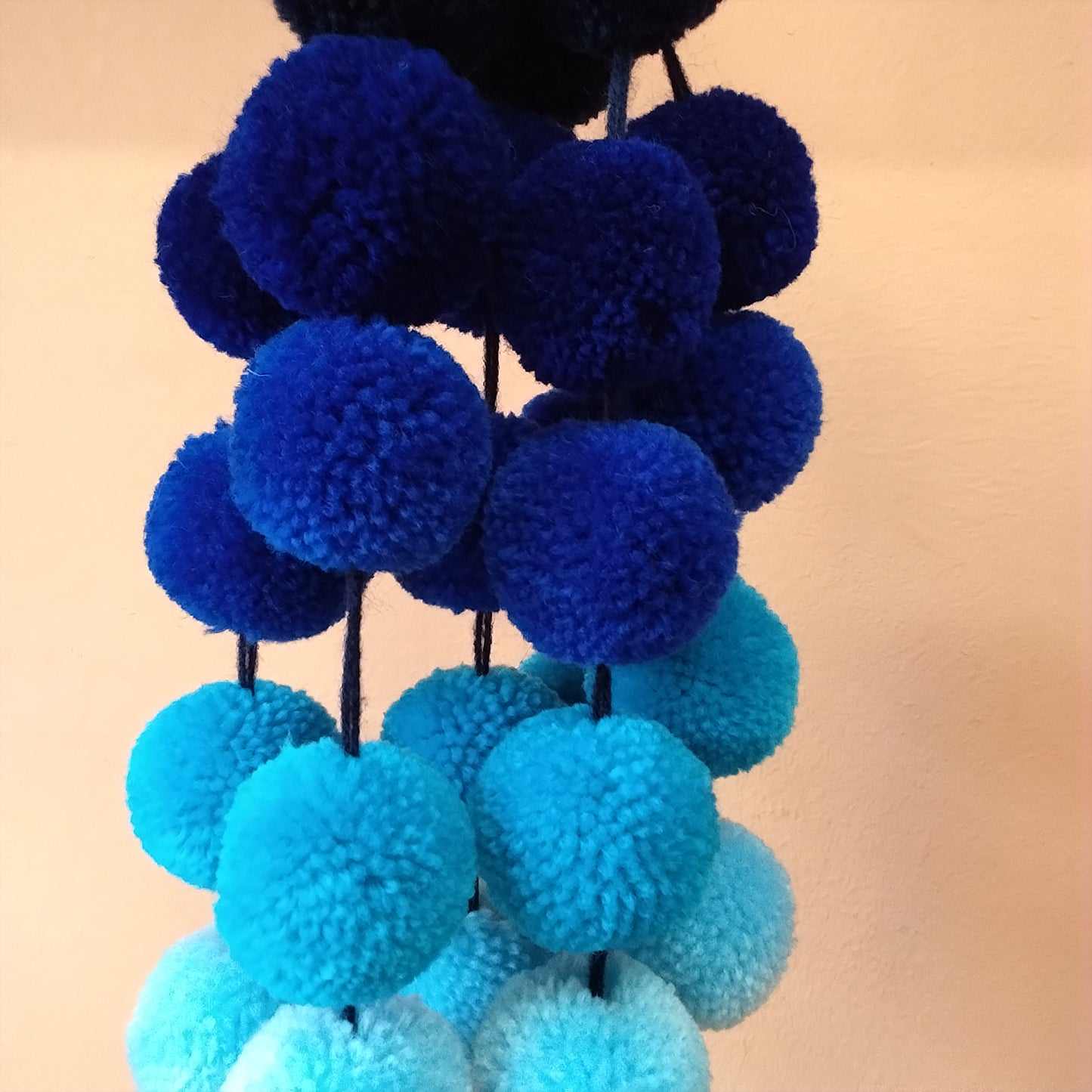 Pom Pom bag charm blue large