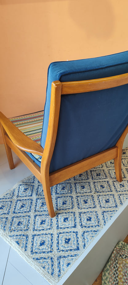 Bespoke Re-upholstered Cintique Lounge Chair – Ian Sanderson Fabric | Bates Upholstery