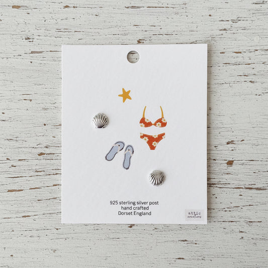 Seashell earrings - silver