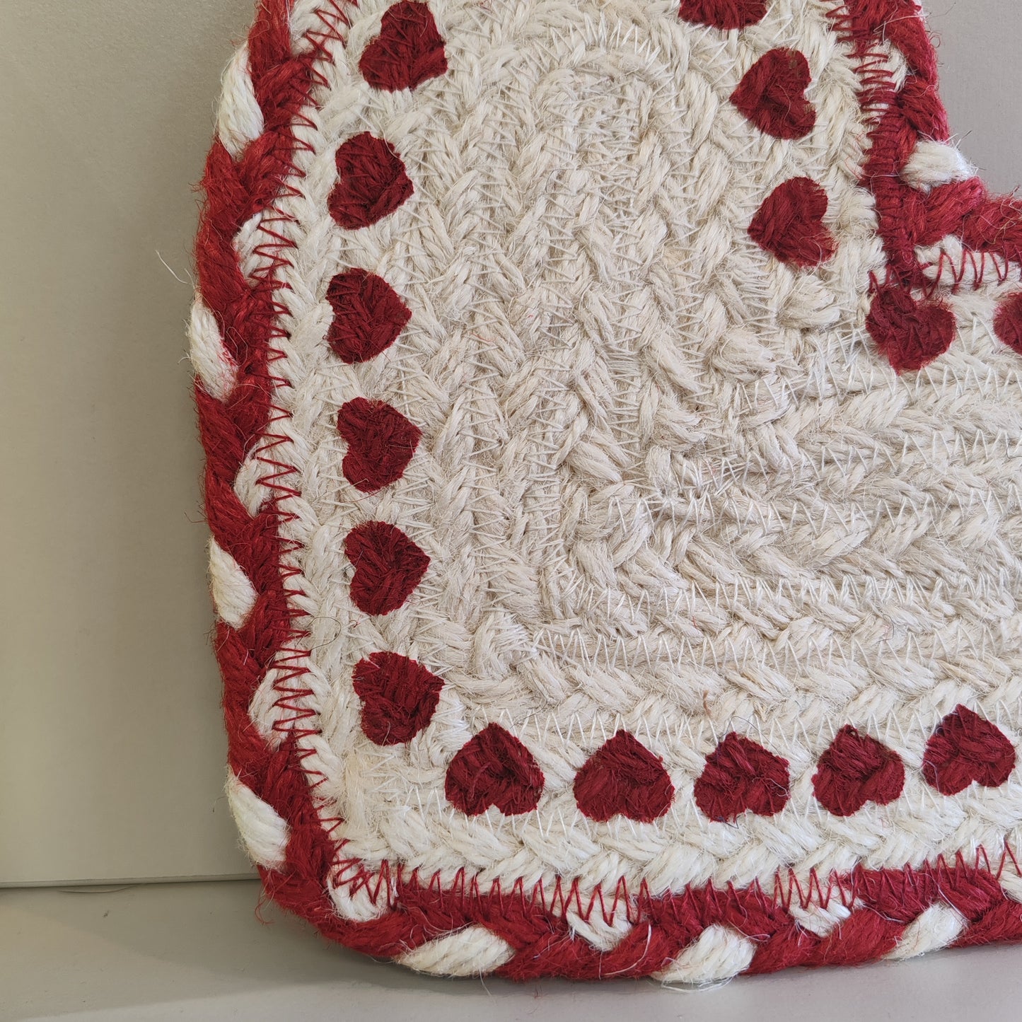 Red heart printed coaster