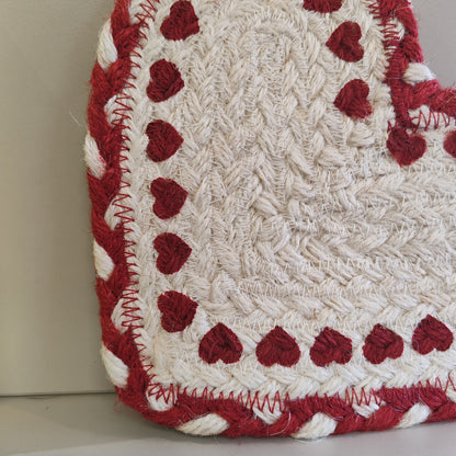 Red heart printed coaster